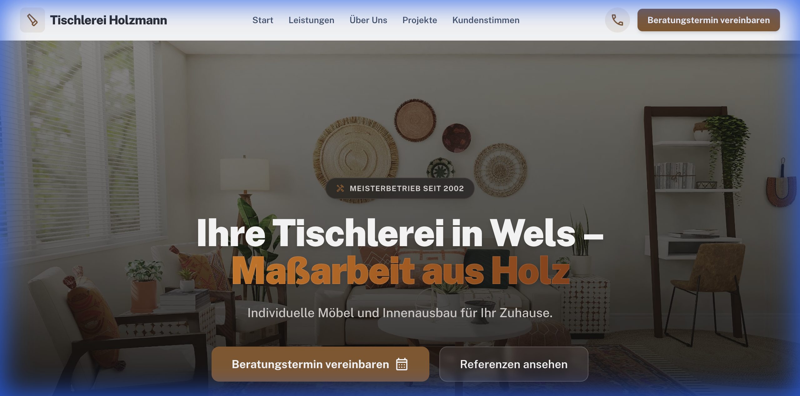 Tischlerei Webseite